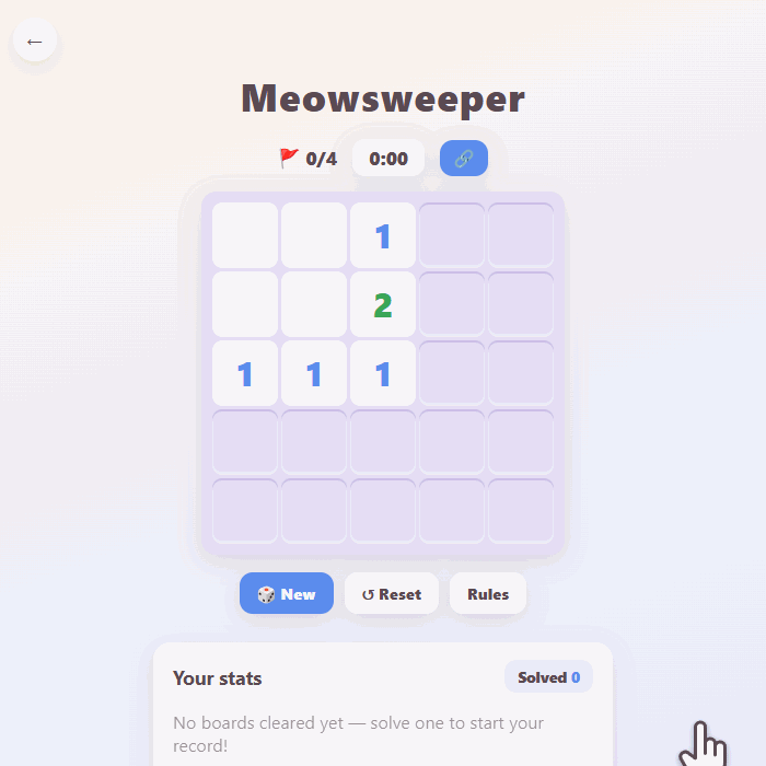 Meowsweeper demo